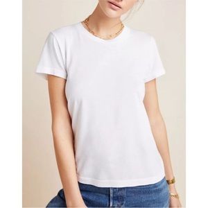 Anthropologie t.la white cotton crew neck t-shirt, size Medium